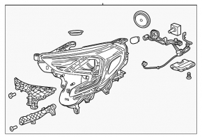 GMC Terrain 18-21 xenon left front headlight