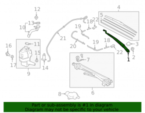 Left windshield wiper arm for Toyota Camry V70 18-24