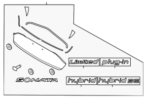 Hyundai Sonata 16-17 hybrid trunk lid trim