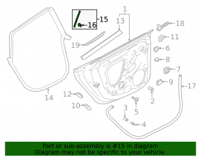 Fastening of the door trim side front left Audi A5 F5 17- rear