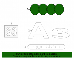 Audi A3 25-26 trunk lid emblem