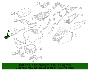 Cigarette lighter for the center console of the Hyundai Santa FE Sport 17-18 type 3