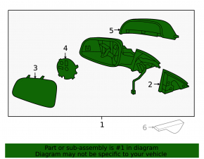 Side mirror right assembly Chevrolet Cruze 11-16
