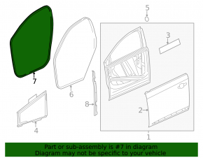 Door seal front left Chevrolet Impala 14-20