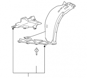 Front right fender liner front part Chevrolet Volt 11-15