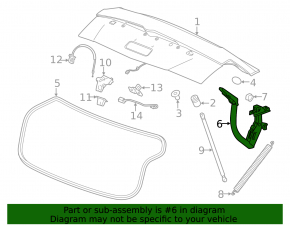 Trunk lid hinge left Cadillac CTS 14-