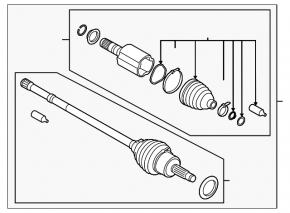 Subaru Forester 19-24 SK front left drive axle shaft