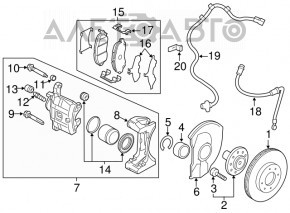 Front left brake disc cover Mitsubishi Lancer 10-17