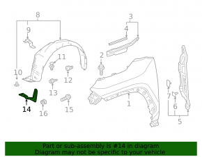 Left front mudguard liner for Toyota Rav4 19-24
