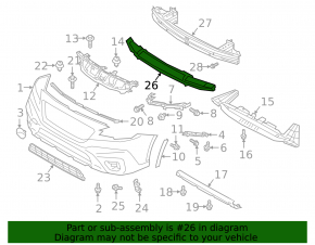 Front Bumper Absorber Subaru Outback 20-22