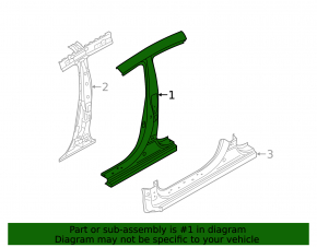Body pillar central right Kia Forte 4d 17-18 rest