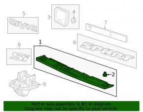 Honda Civic XI FE/FL 22-26 4D Scratches Trunk Lid Light Bar