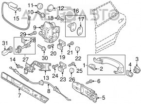 Door limiter rear left VW Touareg 11-17