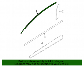 Upper front right door molding for Kia EV6 22-24 black