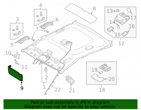 Left visor Kia Forte 20-21 without hatch, without hook, normal, gray