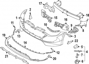 Front bumper complete Hyundai Sonata 20-22 US SE with grill and wiring