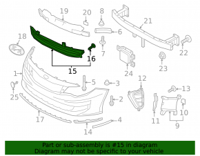 Lower grille front bumper Kia Optima 16-18