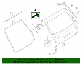 Left tailgate bumper Audi Q5 8R 09-17 on the lid, upper