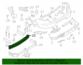 Rear bumper reinforcement Porsche Macan 15 - aluminum, without towbar