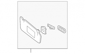 Left visor for Subaru B10 Tribeca, beige