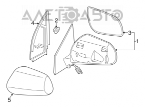 Right side mirror assembly for Nissan Murano z50 03-07