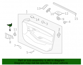 Door plug triangle inner front left Mazda 3 19- under speaker, Mexico built