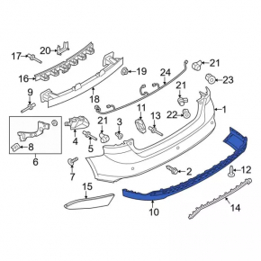 Ford Focus mk3 15-18 rear bumper lip (restored 4D Sport)