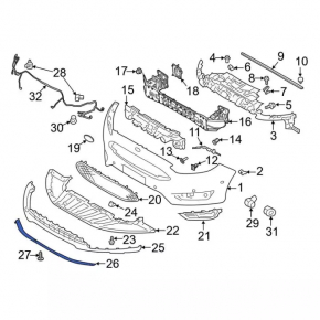 Ford Focus mk3 15-18 rear bumper lip (restored 4D Sport)