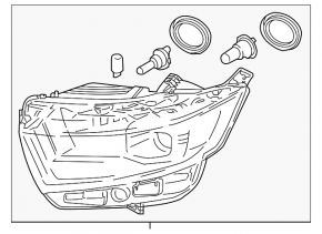 Left front headlight for Ford Edge 15-18 Prerest halogen