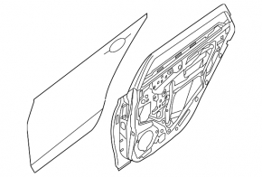 Bare rear right door Nissan Sentra 13-19