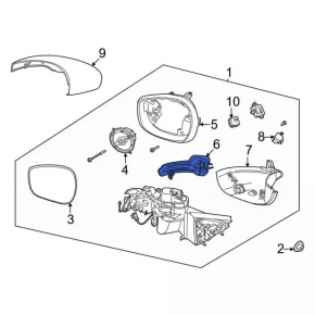 Right side mirror turn signal repeater for Ford Mustang Mach-E 21-25