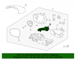 Right side mirror turn signal repeater for Ford Mustang Mach-E 21-25