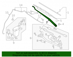 Left wiper arm Nissan Versa 12-19 usa