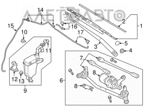 Left wiper arm Nissan Versa 12-19 usa