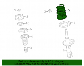 Front right spring for Lexus RX350 10-15 FWD