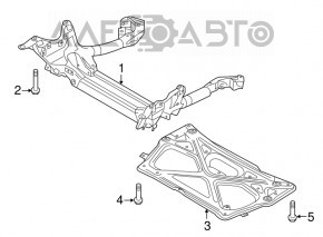 The front subframe strut bar on an Audi A6 C7 12-18 is rusty.