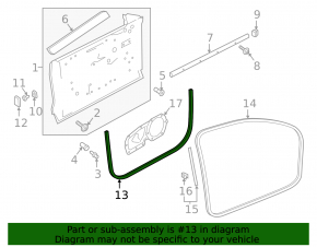 Front left door seal for Audi Q8 19-25