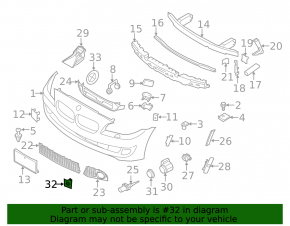 Front bumper parking sensor mount BMW 5 F10 11-16
