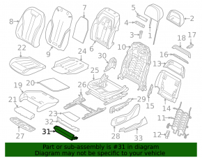 BMW 7 Series G11 G12 16-19 Black Front Passenger Seat Trim