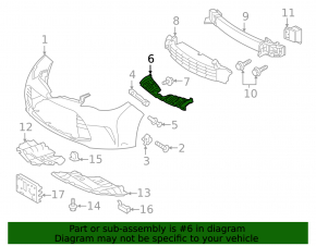 Front bumper bracket central upper Toyota Avalon 16-18 rest