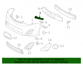 Front bumper mount left Toyota Camry v50 12-14 usa SIGNEDA