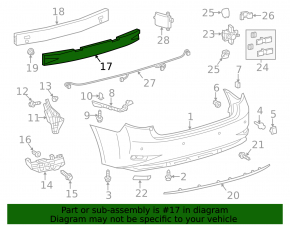 Lexus ES300h ES350 13-18 Rear Bumper Absorber