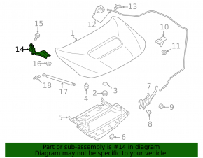 Right hood hinge for Subaru WRX 2022-2026