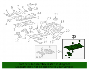 Rear right underbody protection for Toyota Prius 30 10-15