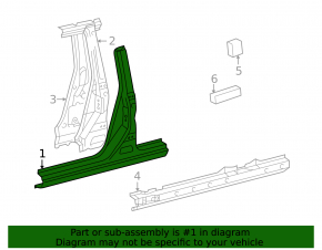 Left center pillar for Toyota Highlander 2001-2007