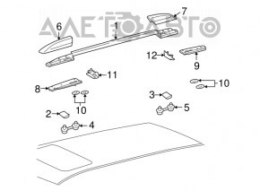 2 x Roof Rails for Toyota Highlander 2008-2010