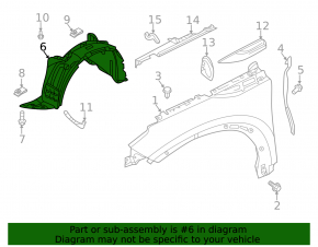 Front left fender liner Infiniti QX50 19-