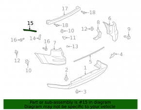 Left rear bumper mount for Mitsubishi Outlander 2007-2013