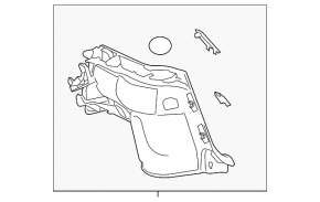 Left arch trim Lexus CT200h 11-17 missing plug
