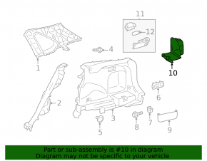 Right trunk pocket for Toyota Rav4 19-25 black